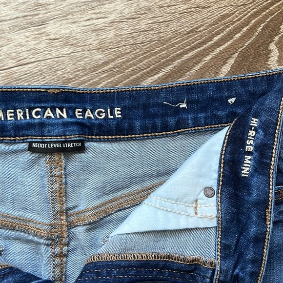 American Eagle high rise mini jean skirt 12 - Picture 2 of 4